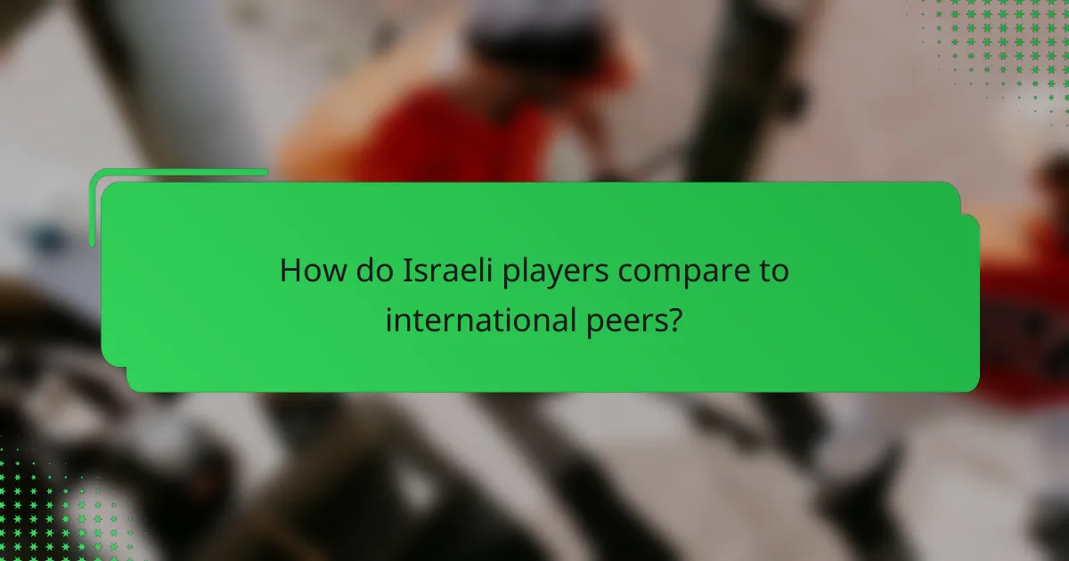 How do Israeli players compare to international peers?