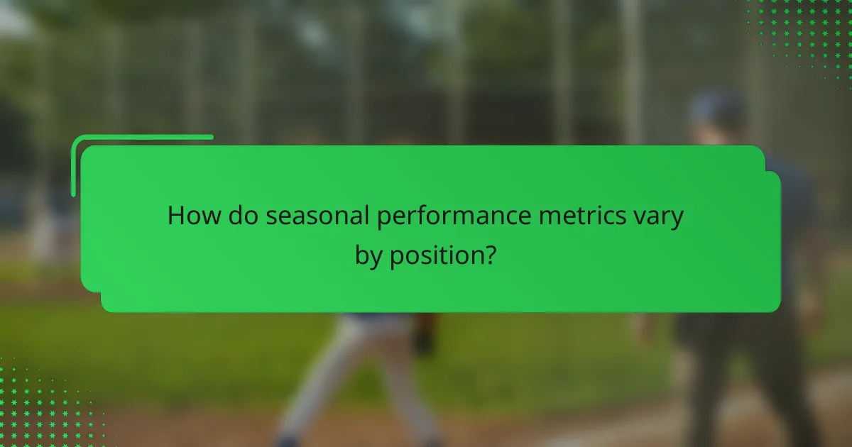 How do seasonal performance metrics vary by position?