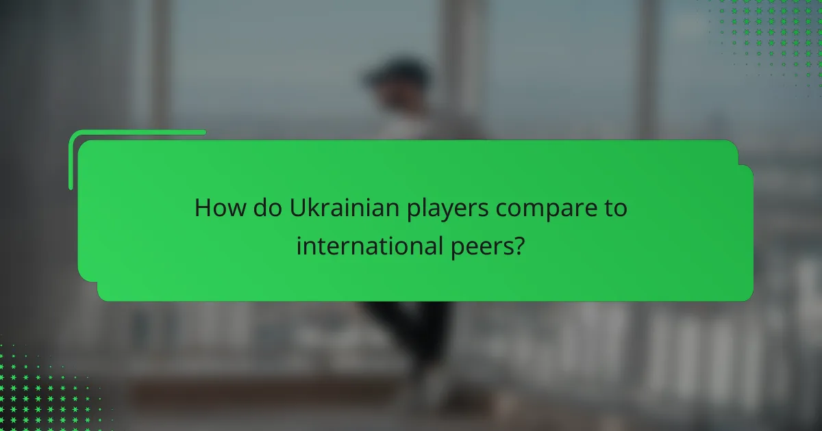 How do Ukrainian players compare to international peers?