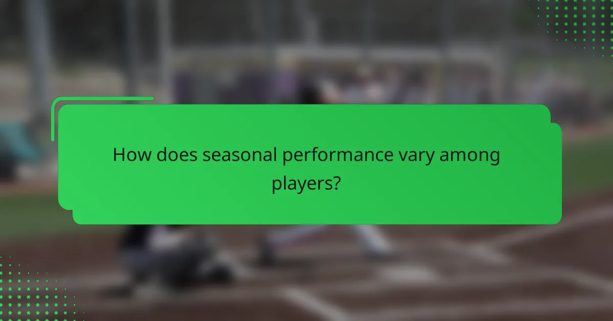 How does seasonal performance vary among players?