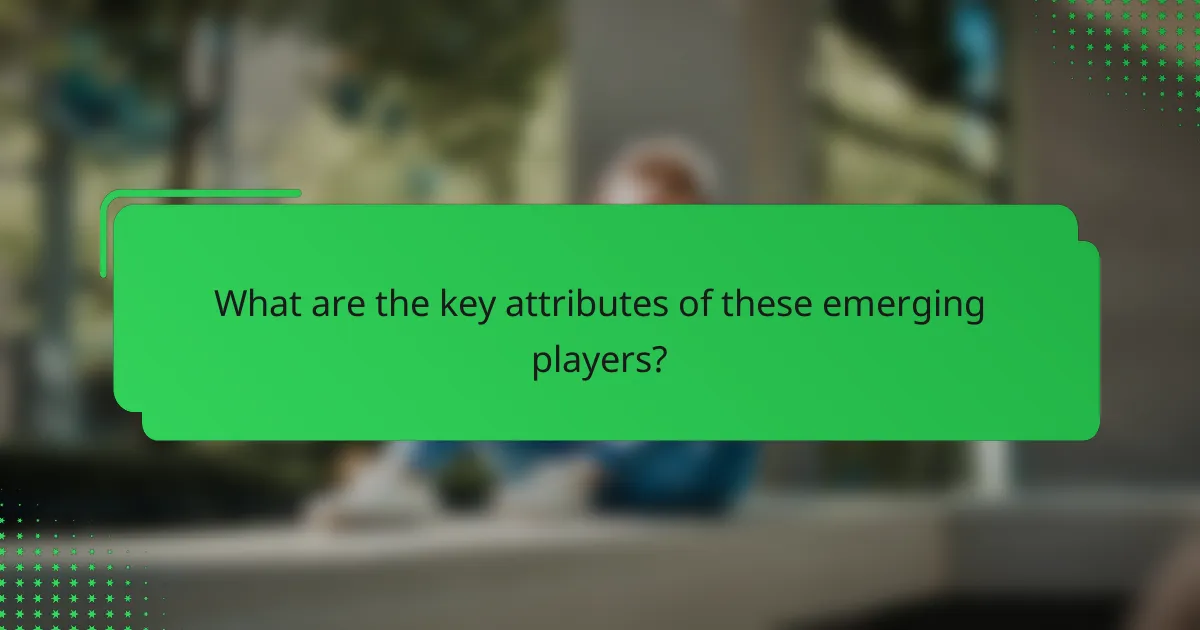 What are the key attributes of these emerging players?