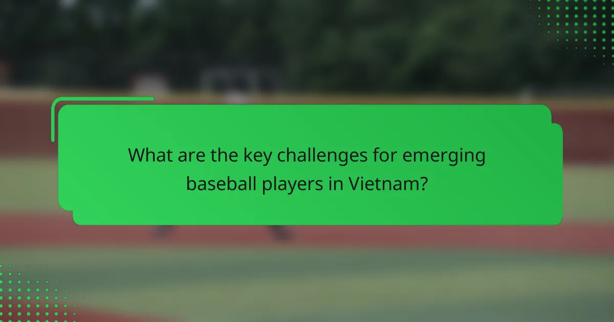 What are the key challenges for emerging baseball players in Vietnam?