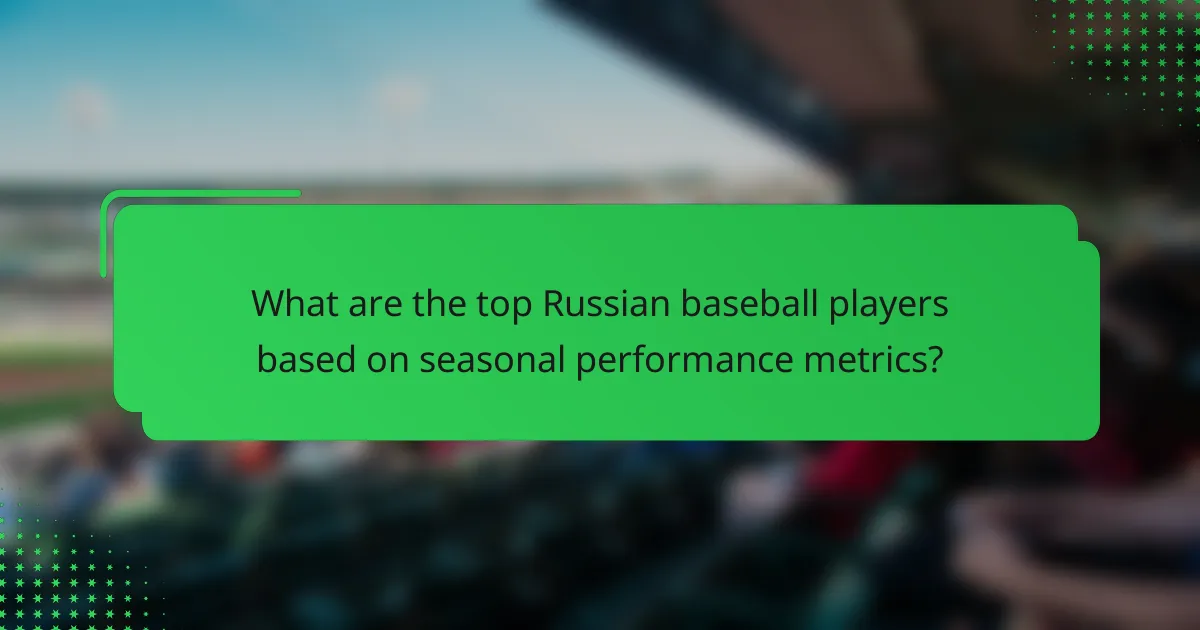What are the top Russian baseball players based on seasonal performance metrics?