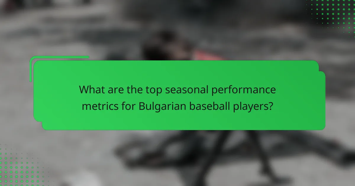 What are the top seasonal performance metrics for Bulgarian baseball players?