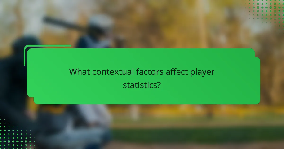 What contextual factors affect player statistics?