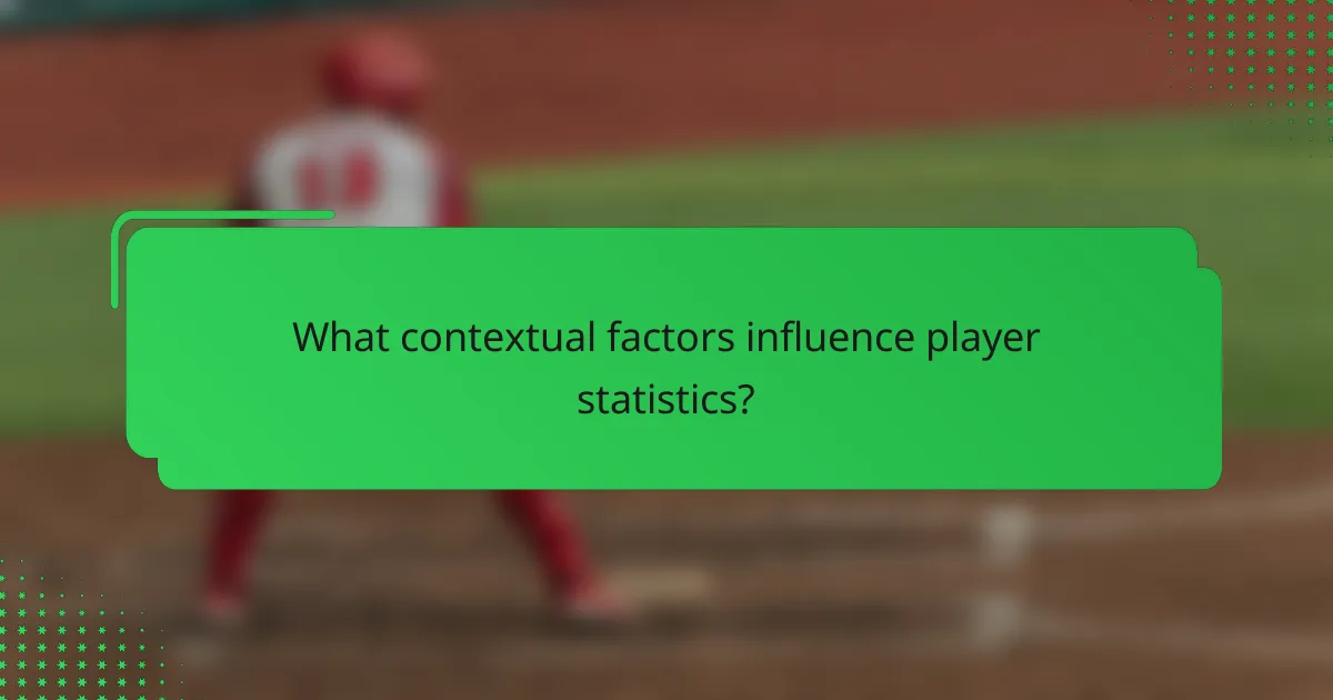 What contextual factors influence player statistics?
