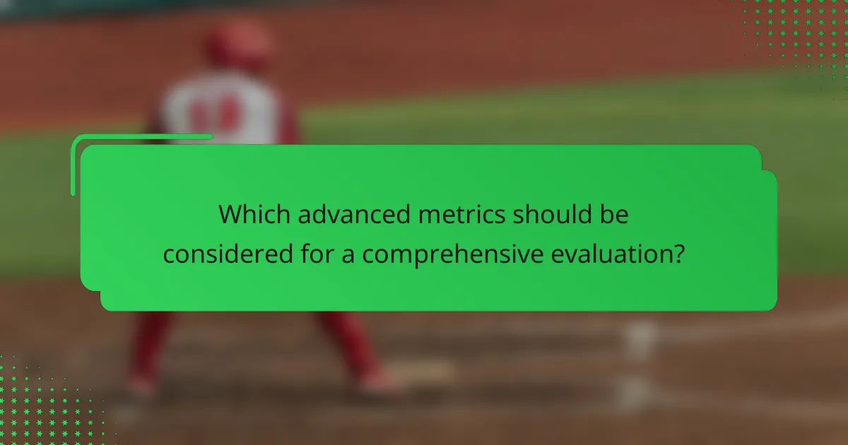 Which advanced metrics should be considered for a comprehensive evaluation?