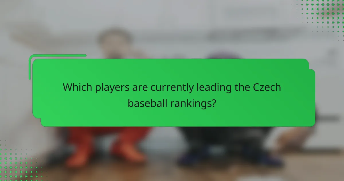 Which players are currently leading the Czech baseball rankings?