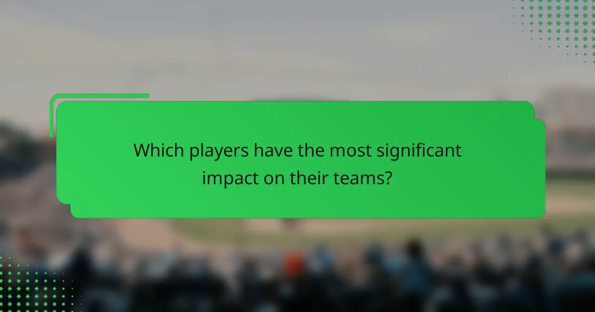 Which players have the most significant impact on their teams?