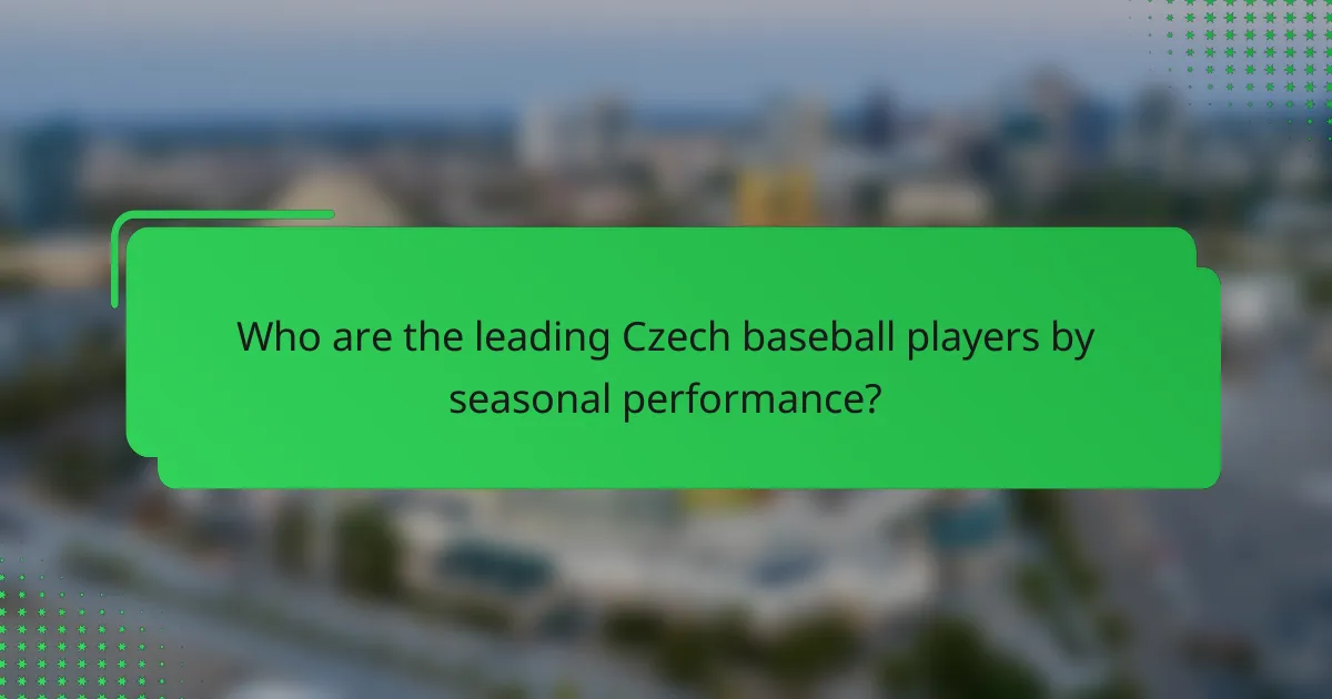 Who are the leading Czech baseball players by seasonal performance?